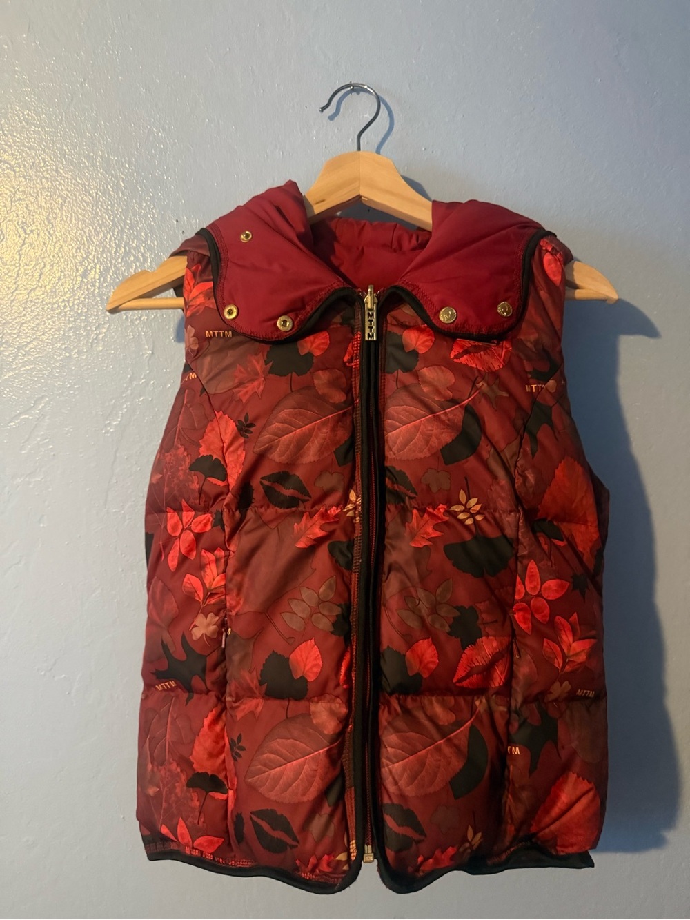 Married to the Mob Red Autumnal Quilted Puffer Vest